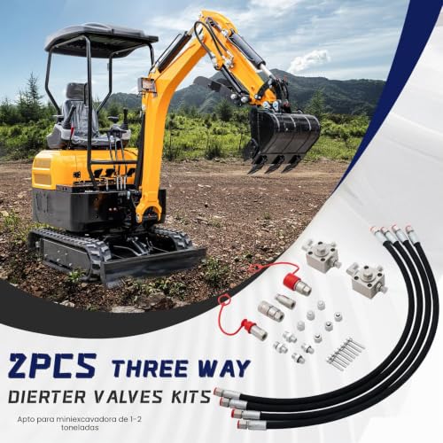 Kit válvula hidráulica 3 vías: evite caídas de presión en miniexcavadora 4