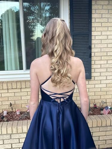 RSOETOO Spaghetti Straps Homecoming Dress for Teens 2025 Satin Short Prom Dresses Cocktail Dress RO0642