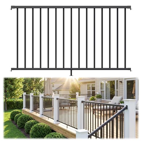 Image of Egadis 1 Pack 36 in x 6 ft Aluminum Porch and Deck Railing Kit Without Post