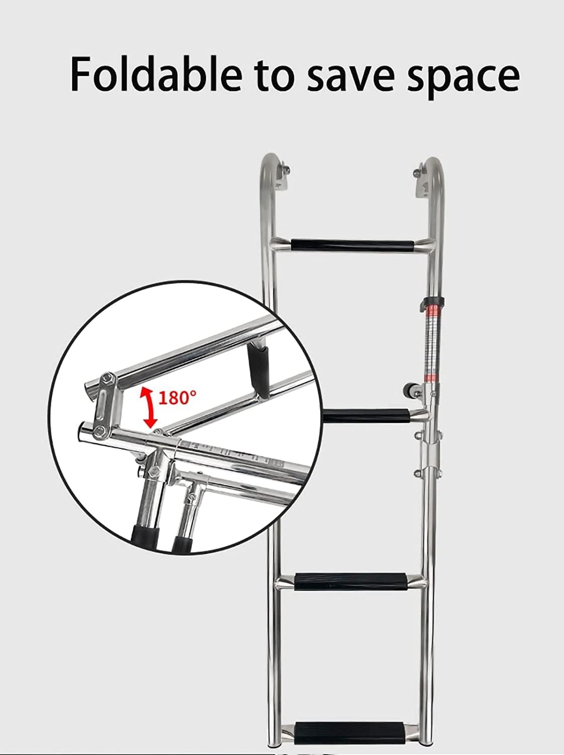 Ladders,Pontoon Boat Ladder Stainless Steel Swim Deck Ladder Lightweight 4 Step Telescoping Rear Entry Inboard Ladder for Marine Yacht Swim Pool