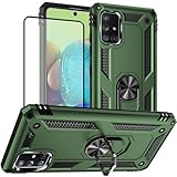 Samsung A71 5G Case, A71 5G Phone Case with Screen Protector, Military Grade Protective Cases with Ring for Samsung Galaxy A71 5G (Military Green)