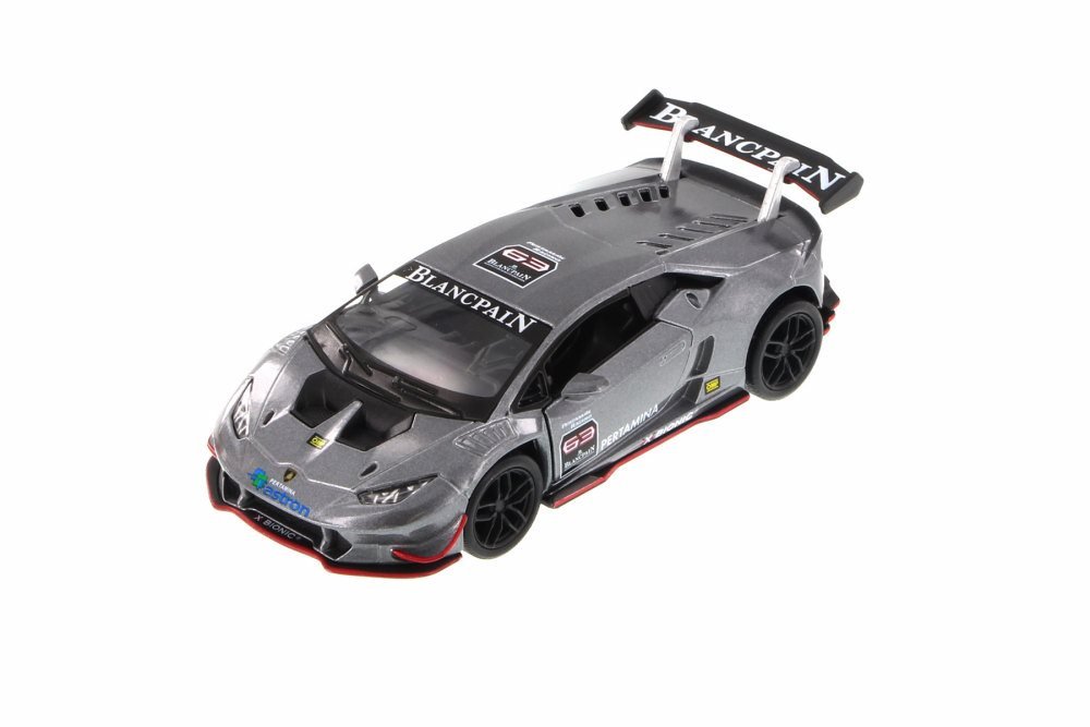Kinsmart -Kinsmart Sports Huracan LP620-2 Süper Trofeo, Gri - 5389D 1/36 Ölçekli Diecast Model Oyuncak Araba