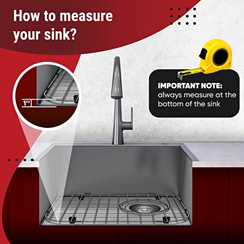 13x16 and 11.26x14.5 Sink Protectors for Kitchen Sink - Sink Bottom Grid - Stainless Steel Sink Protector - Sink Grate for Bottom of Kitchen Sink - Kitchen Sink Rack - 2 Pack Set
