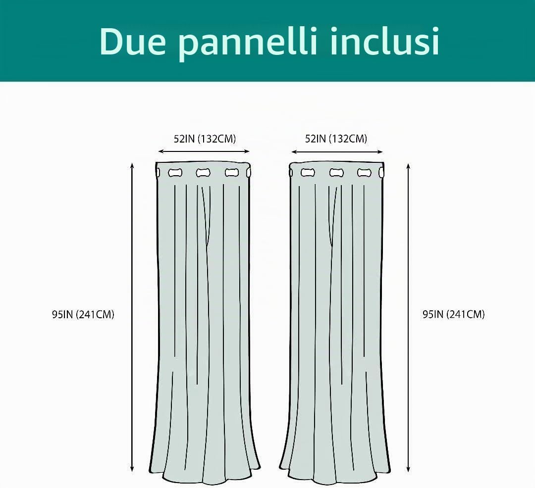 LORDTEX Tende natalizie con stampa di cervi e neve, per soggiorno e camera da letto, tende oscuranti con isolamento termico, tende per finestre con riduzione del rumore, lunghe 133 x 249 cm, rosso