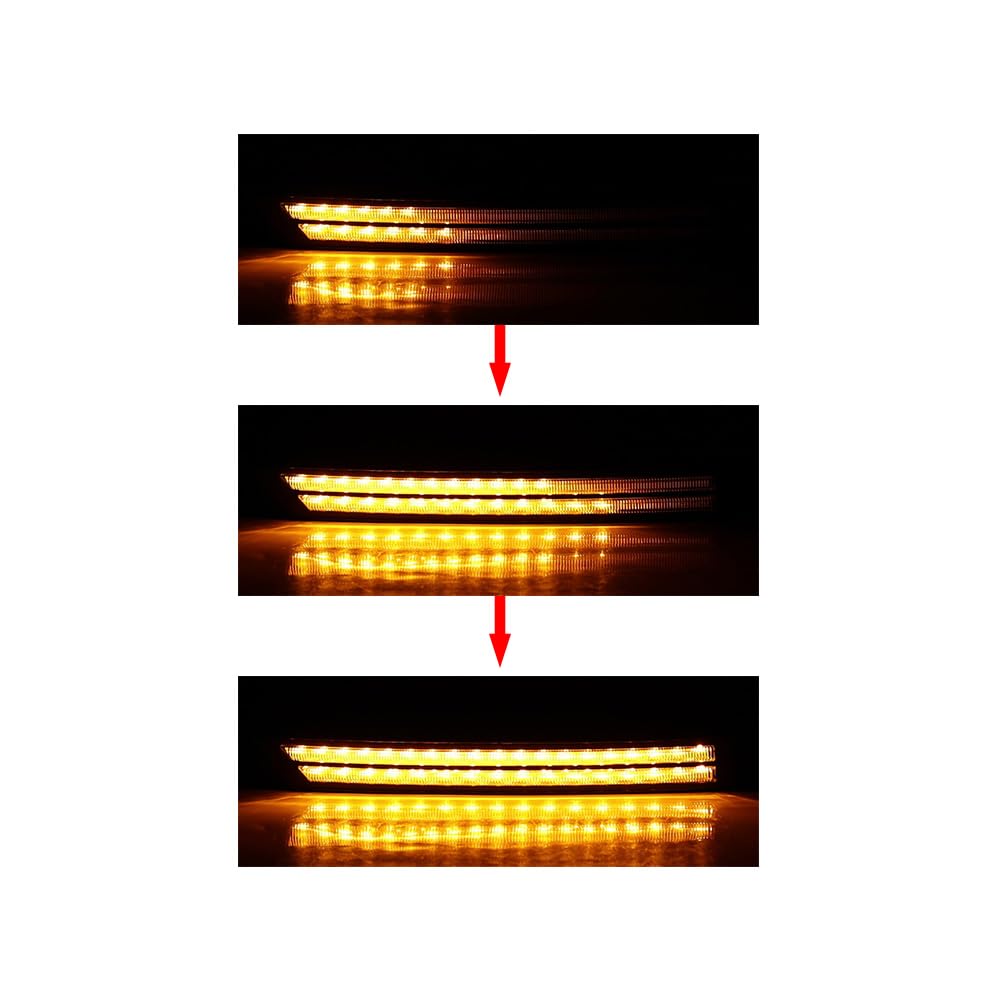 amopacorp 1 Pair Driver & Passenger White LED Daytime Running Lights with Sequential Amber Turn Signals for 2017-2021 Mazda CX-5 I Sport i s Grand Touring GS GX GT MA1038138C KB8A50C21E KB8A50C11E