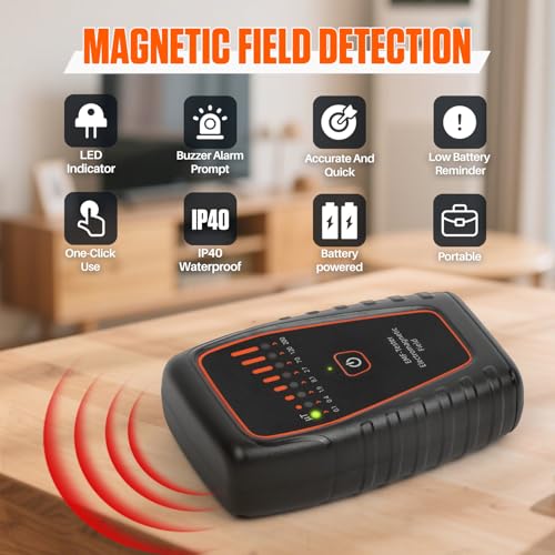 Image of EMF Meter LED Display Magnetic Field Radiation Detector,Handheld Radiation Tester Sound Alarm EMF Meter Radiation Detector EMF Reader Suitable for Home、Outdoor、Office