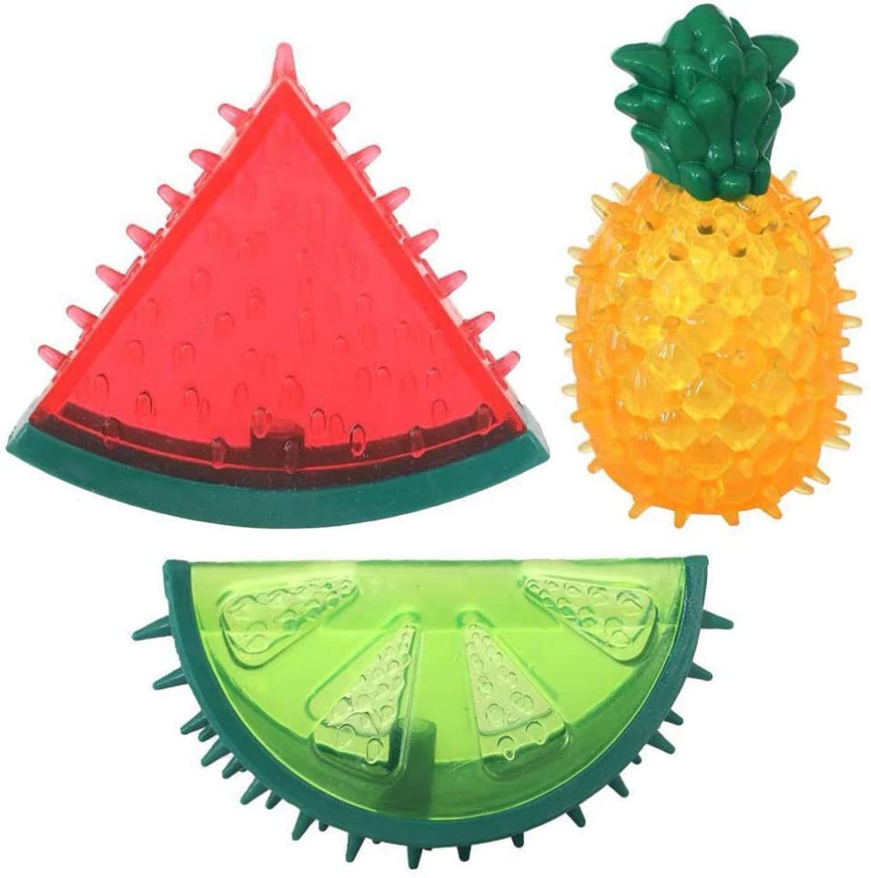 THE DDS STORE pcs Freezable Pet Teether Cooling Chew Toys Summer Fruit Lemon Pineapple Watermelon Design Bite- Resistant Dog Cooling Chew Toys for Dogs Teething Toys for Small Dogs Puppies (B0B12WHLDS) Amazon Price History, Amazon Price Tracker