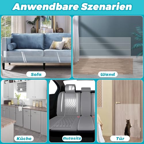Kratzschutz Sofa Katze, Kratzfolie Katzen Selbstklebend 30cm x 5m, Anti Kratz Folie für Katzen und Hunde, Kratzschutzfolie Transparent für Möbel Couch Sofa Wand Tür Schutz