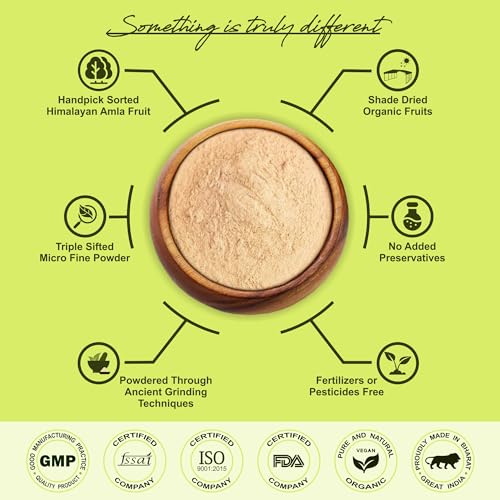 Image of IYUSH Herbal Ayurveda Wild Himalayan Amla Powder or Eating- 250gm | Amla Powder for Hair Growth Organic | Indian Gooseberry |