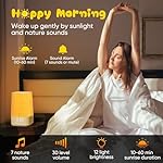 Sound Machine White Noise Machine with 30 Soothing Sounds, Sleep Timer, Dimmable Bedside Lamp Night Light Clock, Sunrise Alarm Clock Wake Up Light for Bedrooms, Baby, Kids, Adults, Heavy Sleepers - Image 5