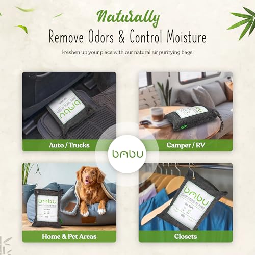 1000g Large Bamboo Charcoal Air Purifier Bag - Car Deodorizer Freshener - Remove Odor and Control Moisture in Your RV, Camper, SUV, Truck, Closet, Mobile Home, Storage - Non fragrant 1kg - Image 4