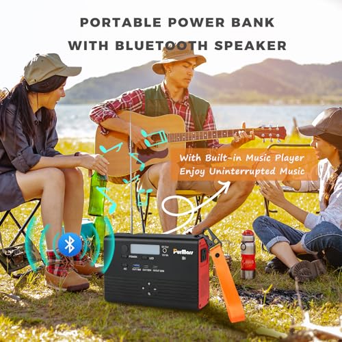 Image of Portable Power Station, 28800mAh /100W Mobile Power Bank | Bluetooth Speaker,FM Radio,110V AC Output,PD Fast Charging,Multiple Output Ports,Camping,Emergency Power
