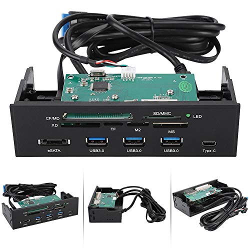 USB 3.0 Front Panel hub, Multi-Functional Internal Card Reader Dashboard, 5.25-inch PC Front Panel Support M2, MSO, Memory - Image 3