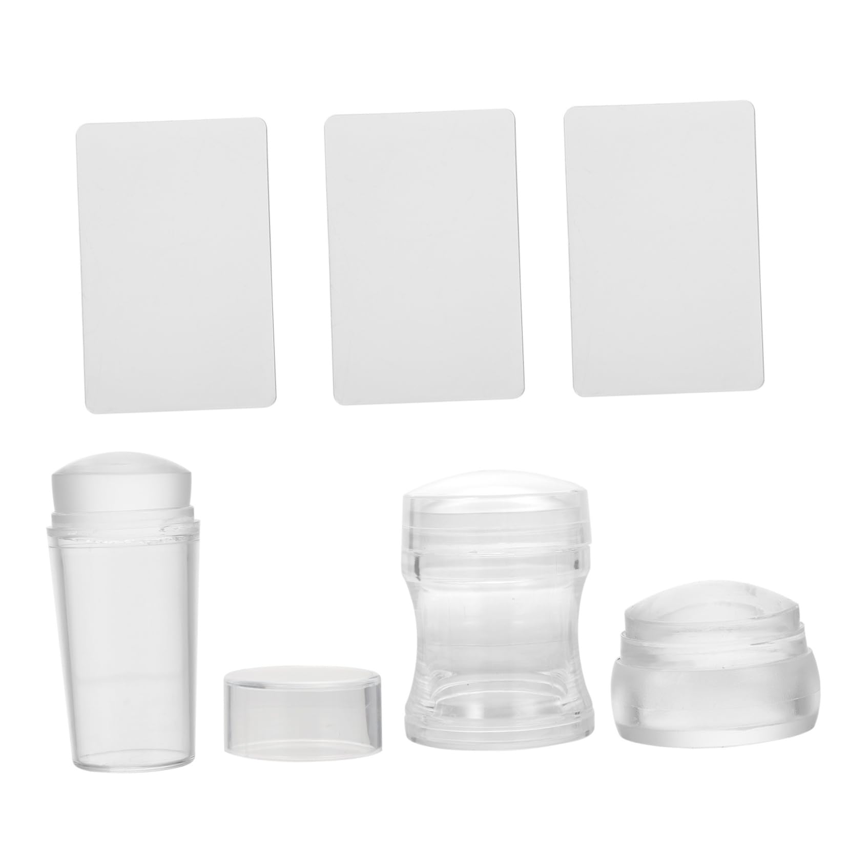 12 Set Timbro in Silicone Per Nail Art Strumento Per Stampare Le Unghie Timbro Per Unghie Raschietti Per Manicure in Silicone Unghia Morbida Gel Di Silice Testa Morbida Maneggiare