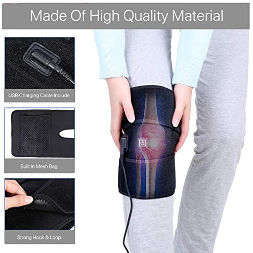 VANANA Heated Knee Brace, Heated Knee Warp Warmer 3 Heating Modes Knee Warmer Wrap for Muscles Joint Pain Comfort, Come with Power Cable, Unisex for Men Women (M, 1, Set) - Image 4