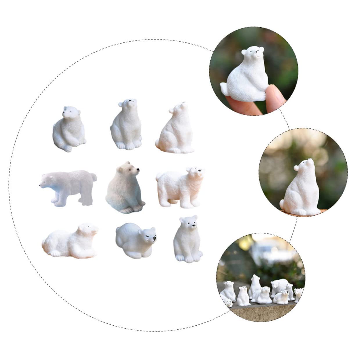 YARNOW 27pezzi Miniature Decorazioni Orso Polare Per Ornamentazione Casa e Giardinaggio Accessori Per Decorazione Interna Ed Esterna Per Scene Festive