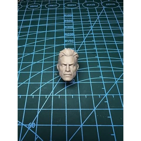 RoofWorld 1/12 Scale Male Head Sculpt,6inch Figure Doll Accessories Invincible Markus PVC Male Soldier Head Carving Model Fit 6'' Miniature Action Figure Body Cover