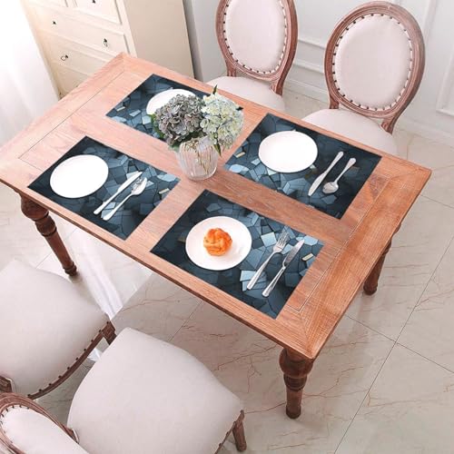 Sets de table haut de gamme gris mosaïque PVC protecteurs design - 8