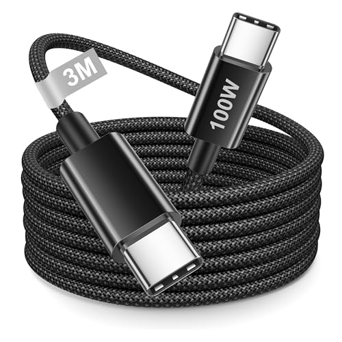 Cavo USB C USB C Resistente: Il cavo USB Type-c to Type-c è realizzato in materiale nylon di alta qualità, testato per resistere fino a 45.000 cicli di piegatura senza aggrovigliarsi. Il cavo ricarica USB C è dotato di uno speciale connettore SR con tecnologia di saldatura laser integrata, che offre una durata maggiore rispetto ai tradizionali cavi USB C ricarica rapida.