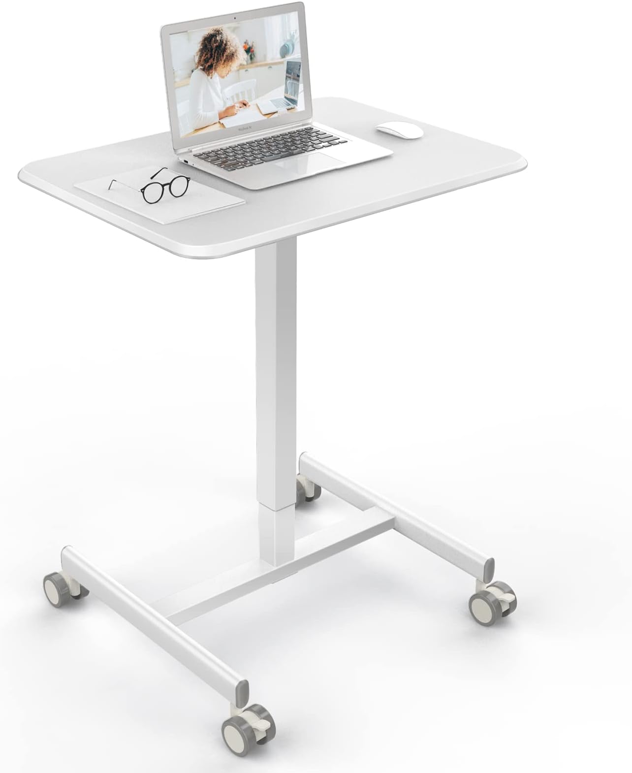 DUMOSMobile Standing Home Office Desk, White