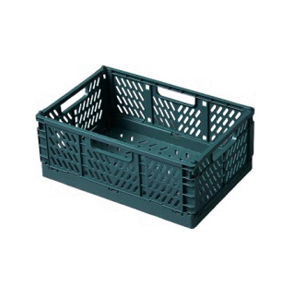 Bosiyrggrl Green Folding Storage Box Basket Utility Cosmetic Container Desktop Holder Home Use School Desk Storage Box