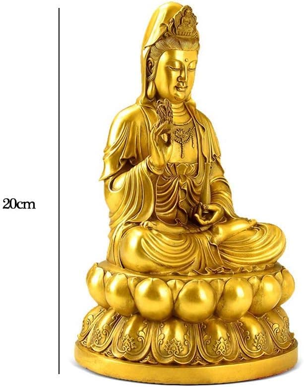 Amazon.co.jp: 彫刻の装飾品 棚の真鍮の装飾品 観音菩薩像 風水装飾