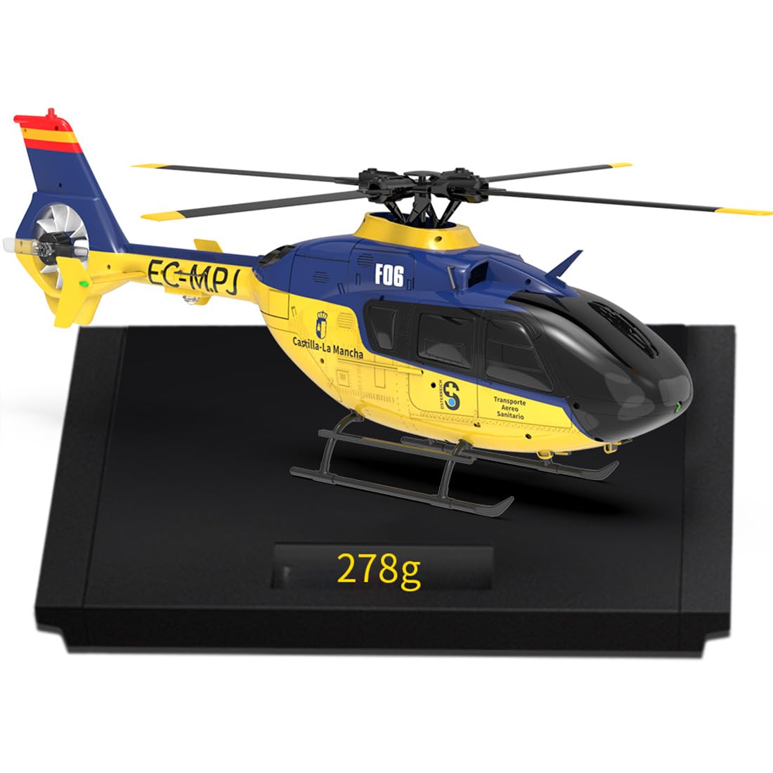 ToyGhillied F06 EC-135 Hélicoptère RC – Modèle 1:36 Pour Adultes – Version RTF – Vol Stable – Coque Résistante – Idéal Pour Fans D’Aviation