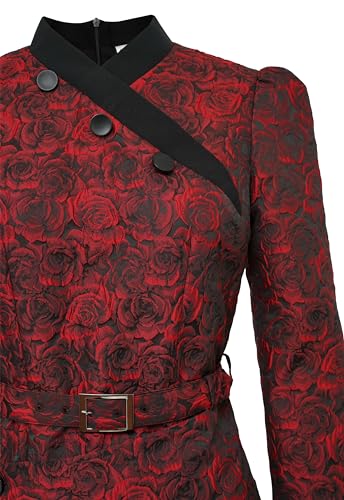 Image of CHIC STAR Womens Embossed Jacquard Buttons Dress