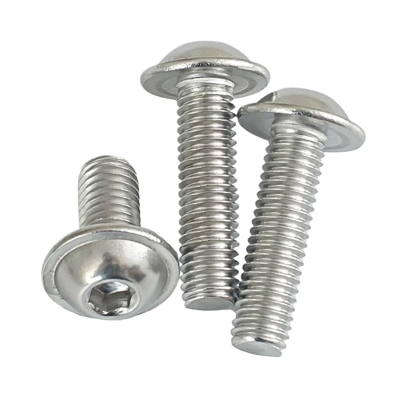 Tornillo de cabeza cilíndrica hexagonal m6 titanio gr2 con collar iso7380,2 (50,M6 x 1,0 x 20 mm)