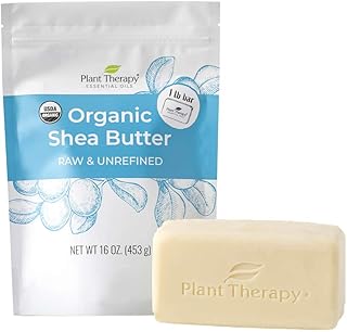 Plant Therapy Organic African Shea Butter Raw, Unrefined USDA Certified16 ounce Bar 100% Pure, Natural Moisturizer For Dr...