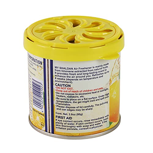 Image of My Shaldan Japanese Room /Car Limonene Gel Natural Air Freshener Cans, Lemon Scent, 80g