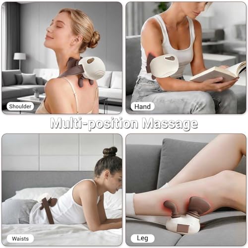 Image of Cordless Neck Massager with Heat, 4D Bionic Hands Shiatsu Deep Tissue Kneading Back Massager, Portable Neck & Shoulder Massagers for Pain Relief - Gifts for Women Men