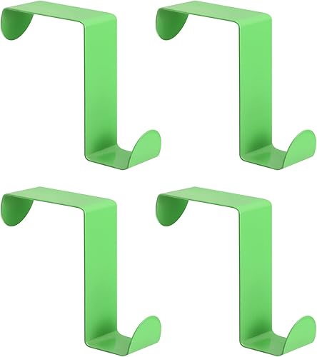 uxcell Ganchos para colgar sobre la puerta, 4 ganchos de acero inoxidable para colgar ropa, sombreros, toallas (verde)