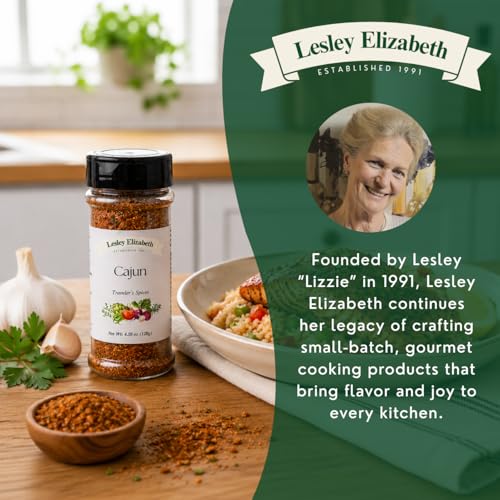 Image of Lesley Elizabeth Cajun Traveler's Spices - Authentic Cajun Seasoning Blend for Chicken, Shrimp, Pork & Veggies | Bold Creole & Southern Flavor | Gourmet Rub for Grilling & Cooking