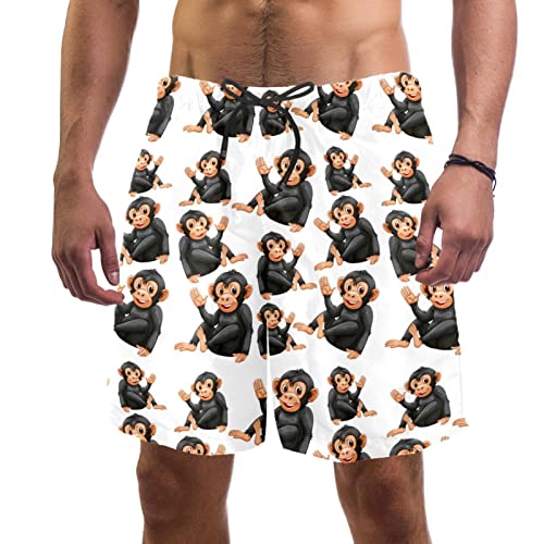 Short de plage pour homme imprimé singe idéal pour les vacances