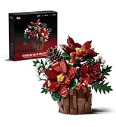 Nifeliz Christmas Flowers Building Set, Artificial Holiday Tabletop Poinsettia Decor for Adults, ...