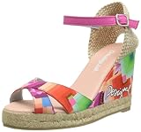 jute-wrapped suela Desigual Sandalia Cuña Alta - Zapatos de Vestir de Caucho para Mujer Rosa Rose (3043 Fucsia Glamour) 36