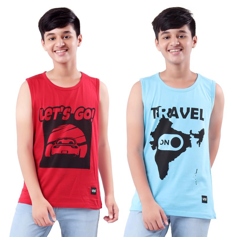 Image of UNOseven Boys Cotton T-Shirt - Pack of 2