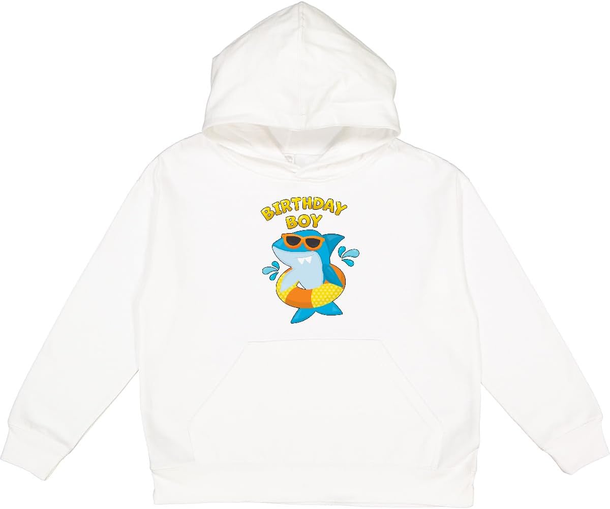 inktastic Birthday Boy- Shark Pool Party Youth Hoodie Sweatshirt
