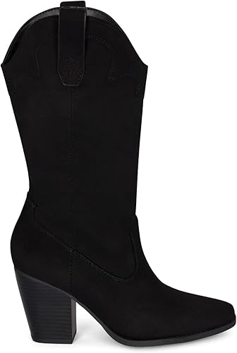 Miniatura 3 de STYLISH S ONYX - Botas de tacón alto para mujer, con tacón apilado, punta puntiaguda, media pantorrilla