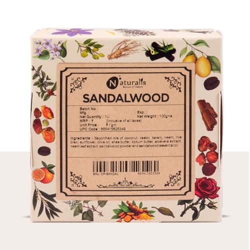 Image of Hand made Solid Premium Sandalwood soap, Luxury Sandalwood soap bar, Cold process natural organic soap - (100 grams)