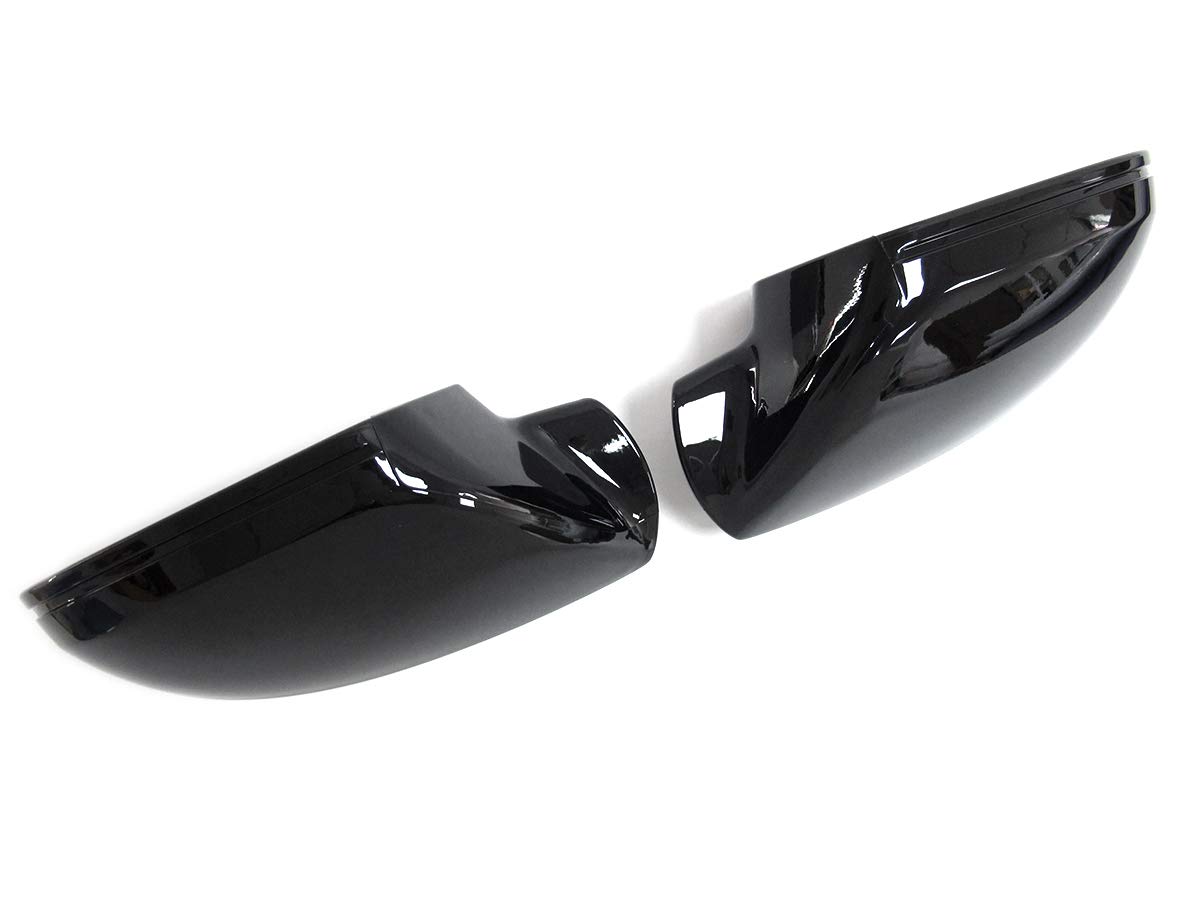 L+R Schwarz Spiegelkappen Außenspiegel Mirror Covers Ohne Spurwechselassistent für AUDI A6 C7 4G S6 RS6 Allroad Avant 2011-2019