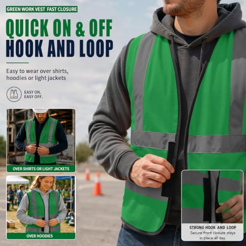 Image of AYKRM 12 colour High visibility viz vest hi vis viz reflective work construction safety vest (XS-8XL)