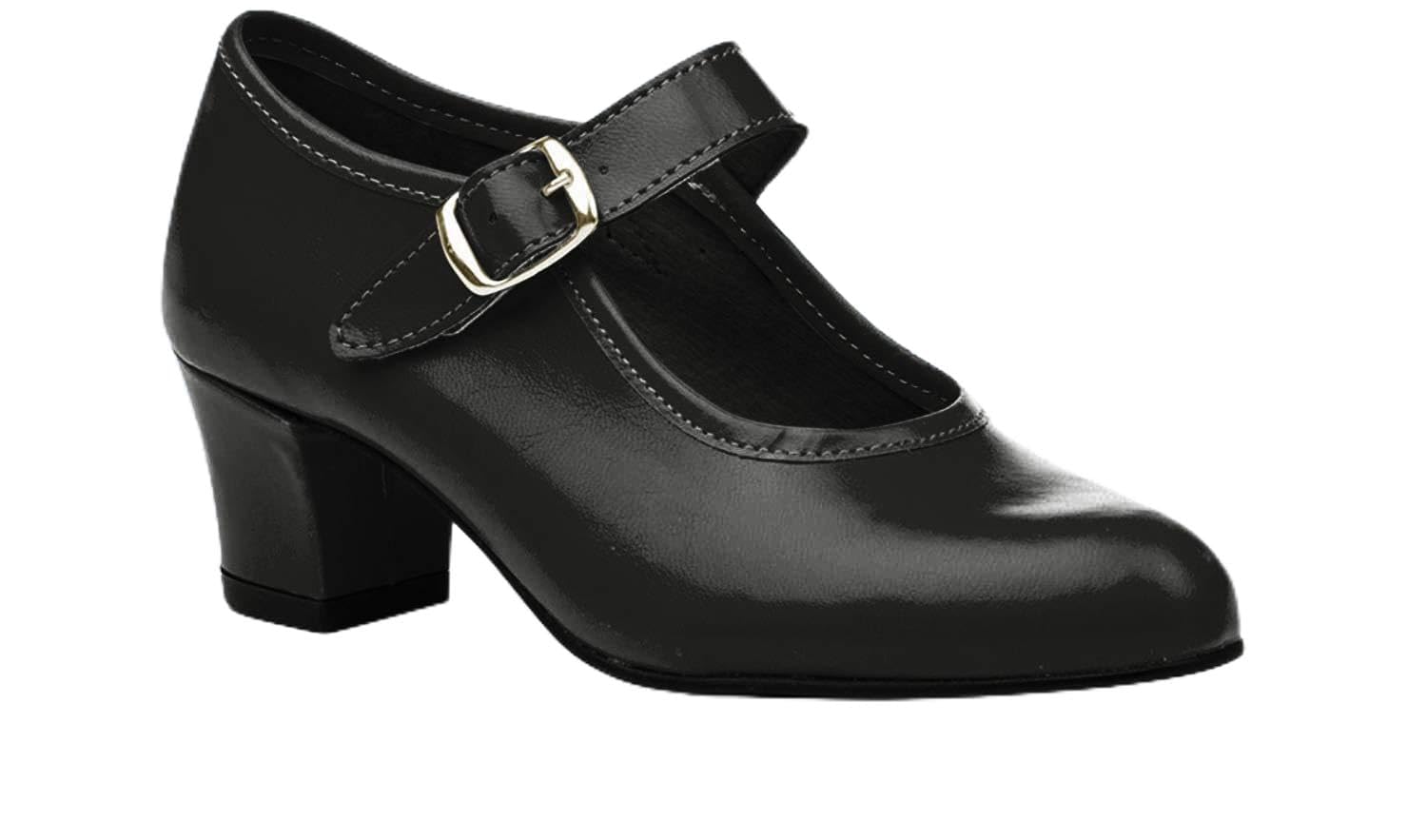 Zapatos Flamenca Para Niña y Mujer, Mod. 302, Calzado Made In Spain (24, Negro)