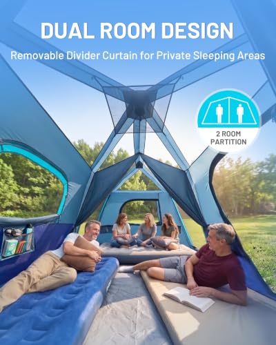 Image of TIMBER RIDGE 6 /10 Person Instant Cabin Tent for Camping, Setup in 60s