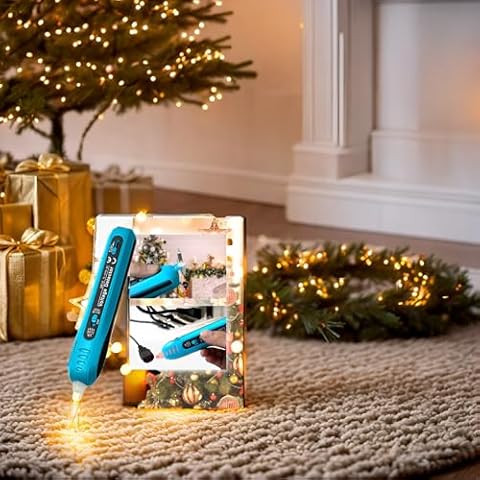 allsun Christmas Light String Tester Non Contact Voltage Finder Meter Light Bulb&Fuse Checker Gun 12-600 V AC Mini Light Repairing Tool, NOT Suitable LED Light String, Blue Cover