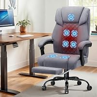 HOFFREE Ergonomisch Bürostuhl mit Massagefunktion und Heizfunktion,Grey – Ansicht 2
