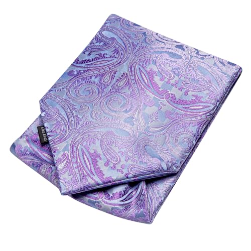 Image of Dubulle Paisley Floral Ascot for Men Self Tie Mens Cravat and Pocket Square Cufflinks Wedding