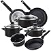 Magefesa Magefesa Kenia Lot de 7 batteries de cuisine en acier vitrifié avec jeu de poêles (20/24/28 cm) Casa Benetton en aluminium forgé