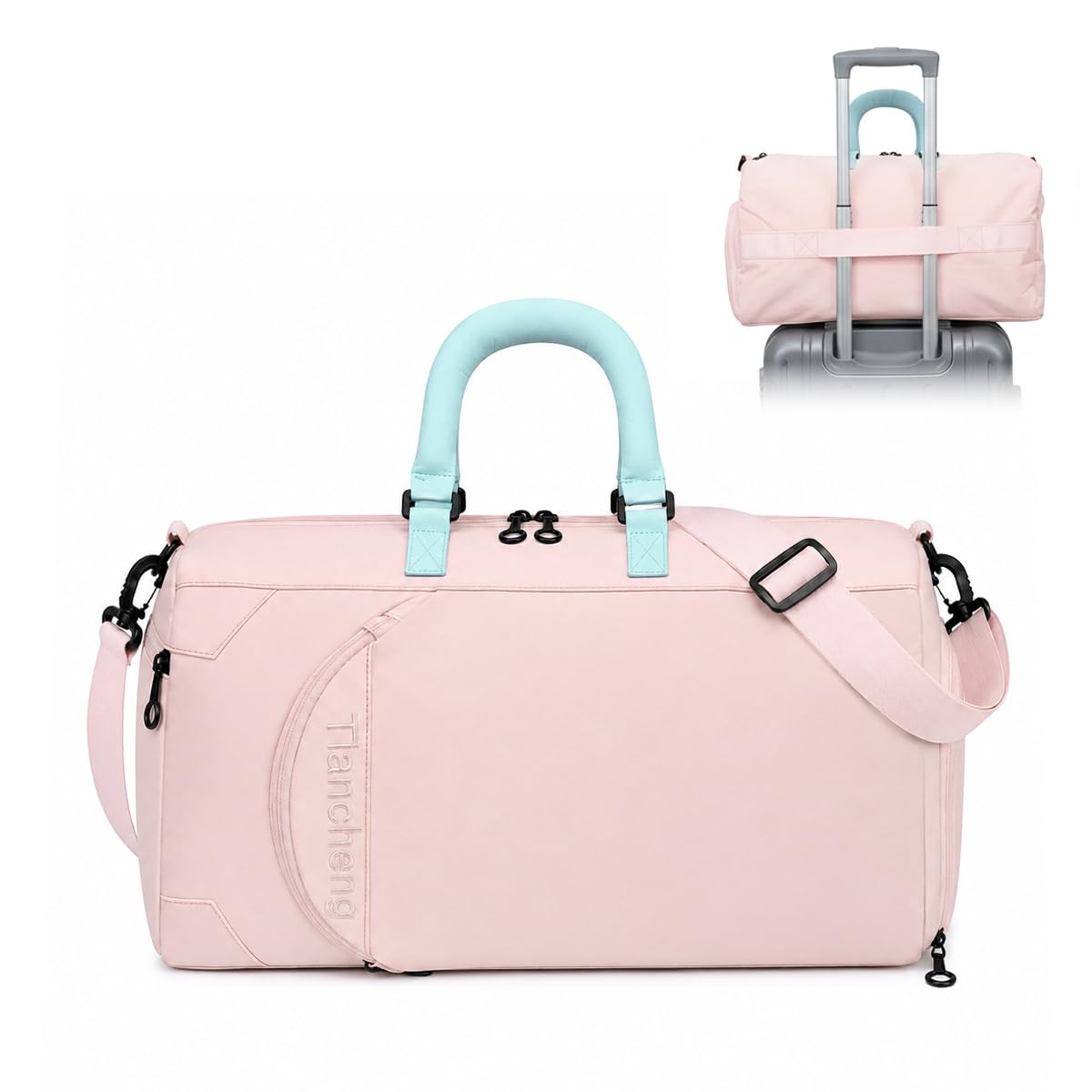 palay Womens Duffle Bag Large Capacity Travel Shoulder Bag with Quilted Design and Separate Shoe Compartment for Gym Overnight and Short Trip Use-picture-40